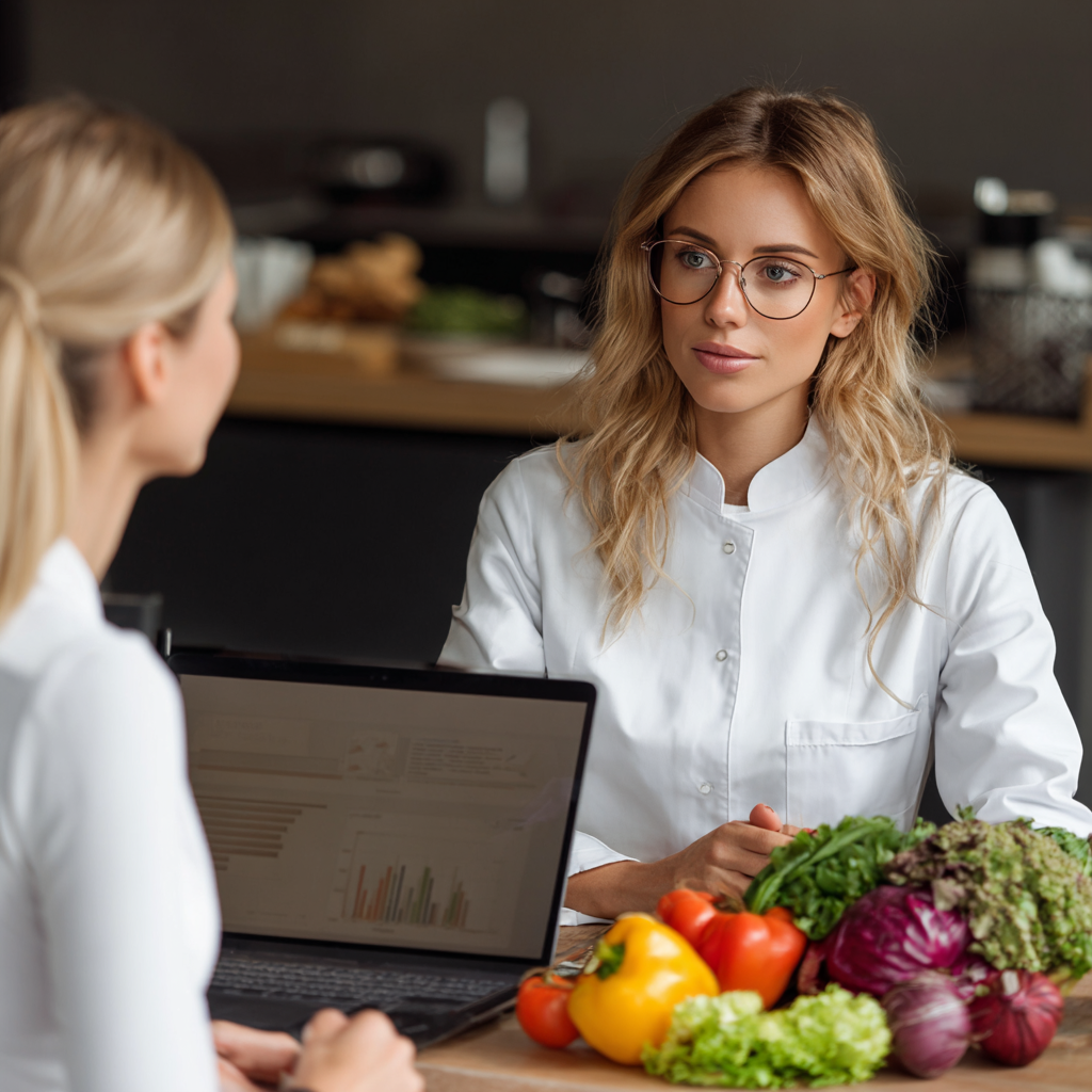 Nutriționist profesionist oferind consultanță personalizată